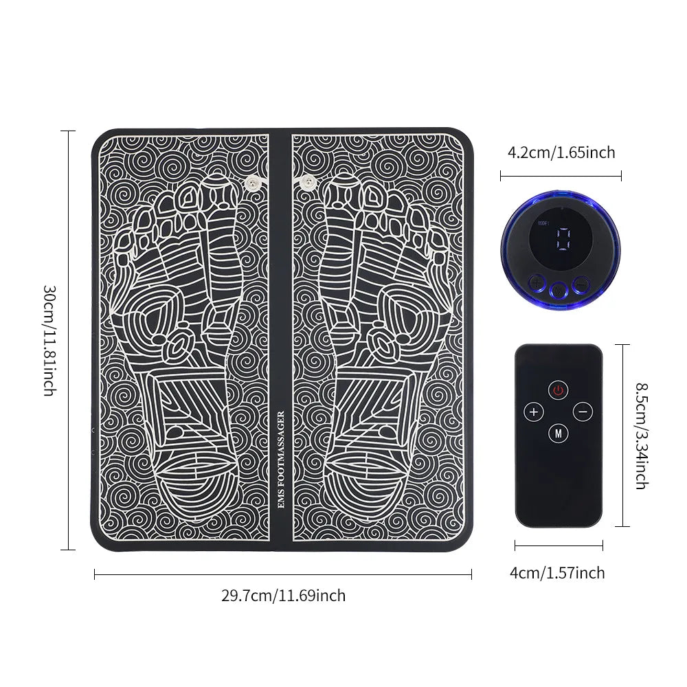 EMS Electric Foot Massager Pad – Muscle Stimulator for Pain Relief, Circulation & Relaxation